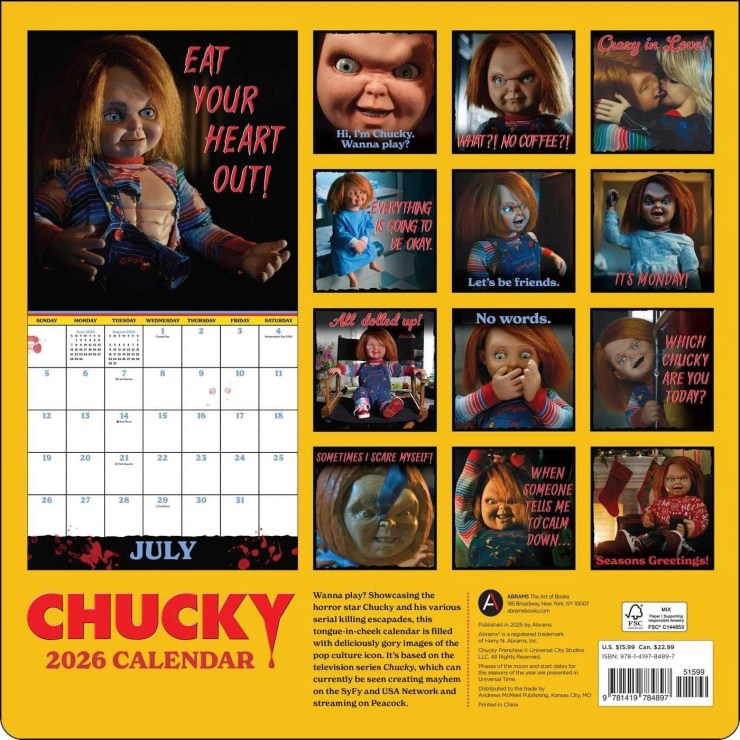 Official ‘Chucky’ 2026 Wall Calendar Up for Pre-Order from Universal