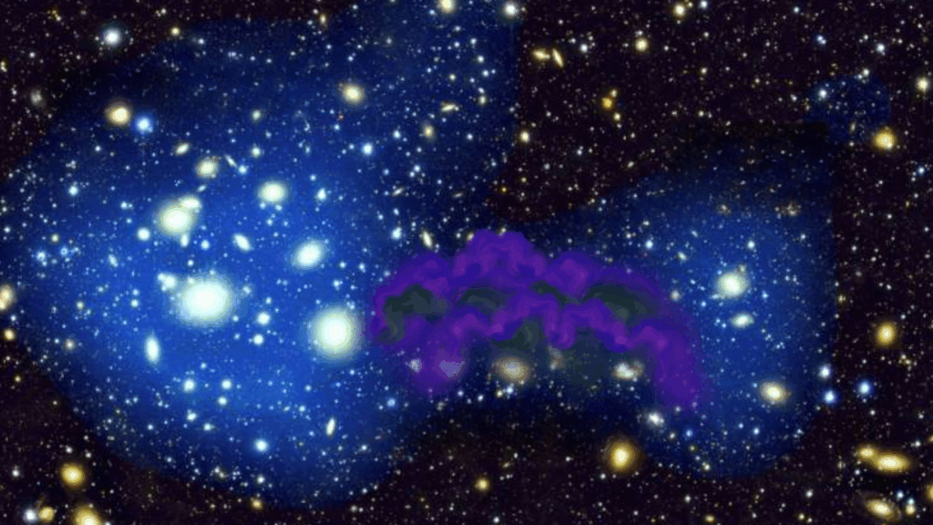 Astronomers discover dark matter 'bridge' linking colliding galaxies: 'This is the missing piece we've been looking for.'