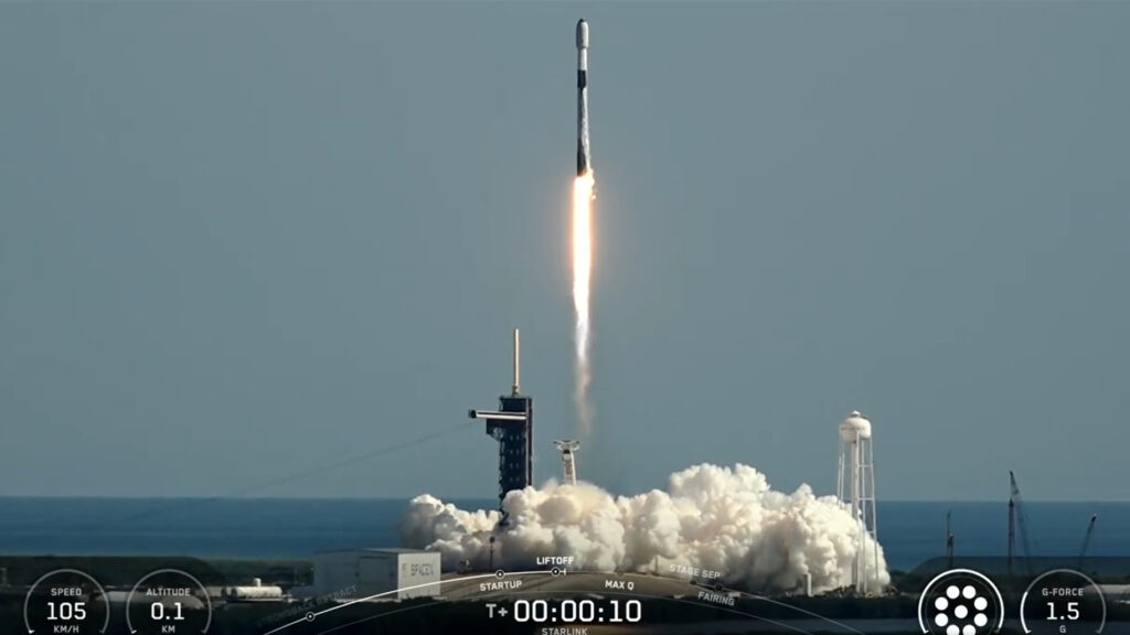 SpaceX launches 27 Starlink satellites from Florida, lands rocket on ship at sea
