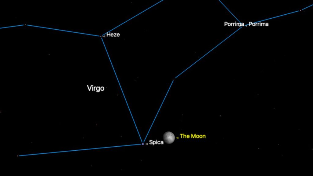 Watch the moon and bright star Spica meet in a celestial dance on May 9