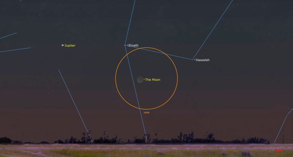 See Jupiter pair up with a sliver of the moon tonight