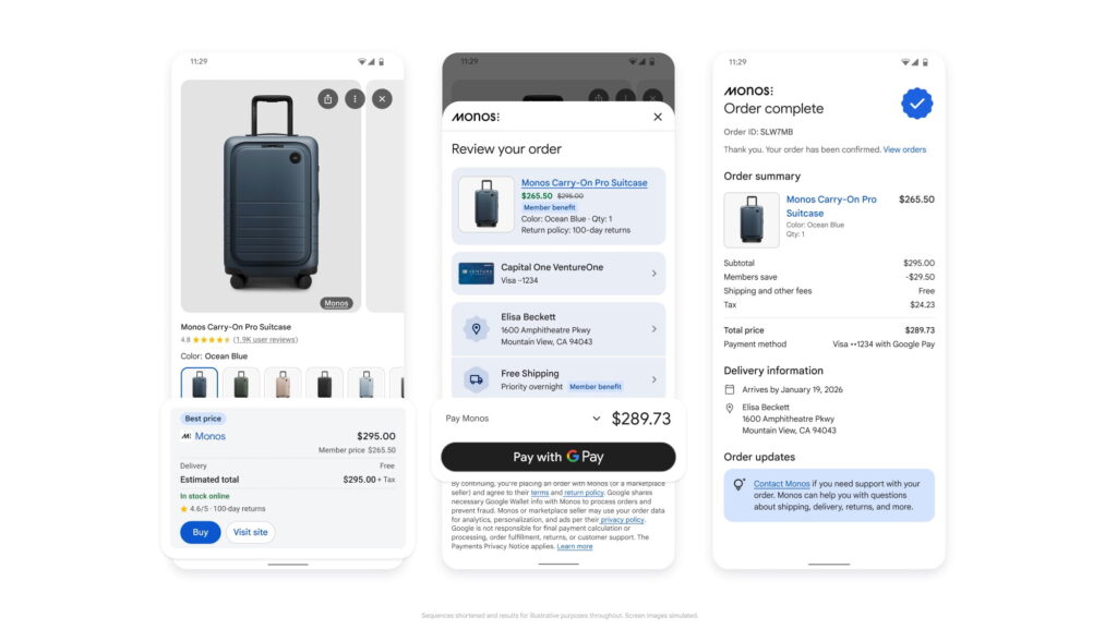 Gemini app and AI Mode adding product checkout, Google Search getting ‘Business Agents’